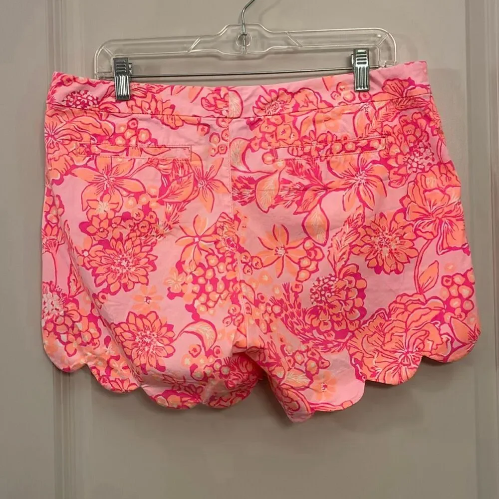 Lilly Pulitzer, buttercup, scalloped hem, shorts, days, bloom, size 10